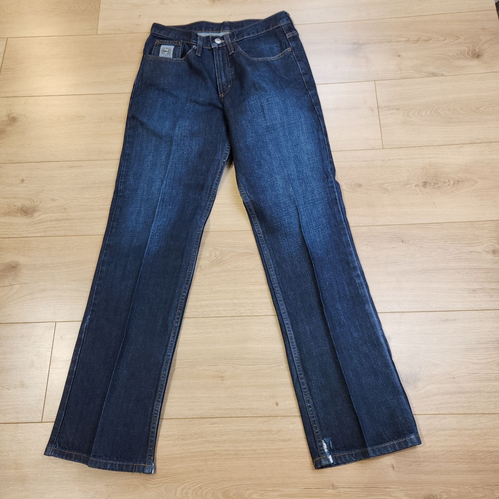 Cinch Silver Label Jeans Mens 30x32 Blue Dark Wash Slim Straight Western Cowboy